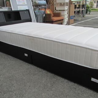 ID:G963419　マット付きシングルベッド（収納付き）