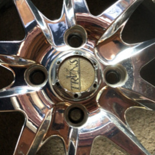 15インチ　アルミホイール4本　メッキ　TRANS 軽　ドレスアップ　165/50 R15の画像
