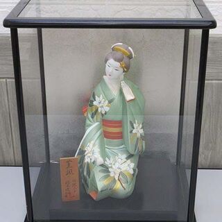 ss1524　博多人形　植木進作　薫風　高さ34cm　ガラスケー...