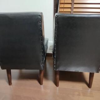 オールドカリモク karimoku  カフェチェア　カリモク60 オットマン　3点セット　ソファ　シングルソファ　直接手渡しの画像