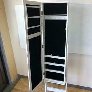 姿見 スタンドミラー 収納 棚 全身 鏡 自立 家具 インテリアの画像