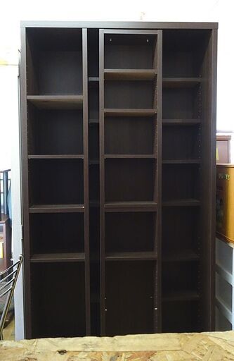 配達OK◆ スライド式本棚 木製 ブラウン ニトリ エヴィータ90 シングル 書棚 大容量 収納棚 ラック 漫画 コミック