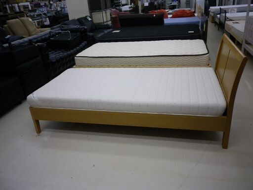 シングルベッドセット 大塚家具 幅97.4×奥行205×高さ85cm 木目調 マットレス付き フレーム付き 札幌 厚別店