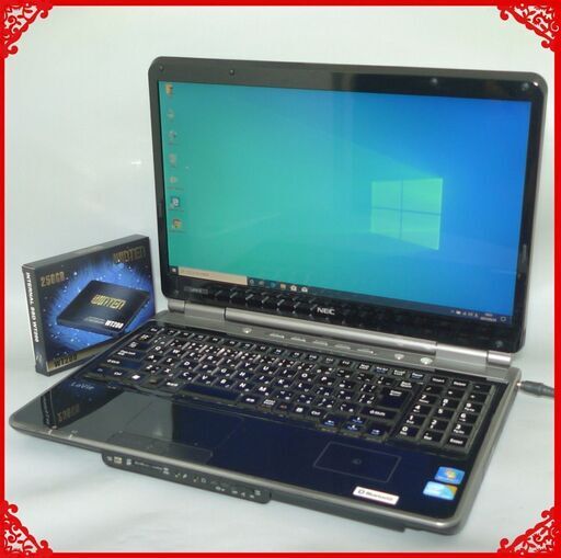 送料無料 新品SSD256GB ブラック ノートパソコン 中古良品 16型 Nec GL26RU9AJ Core i7 4GB DVDRW 無線 Windows10 テンキー Office