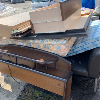 ダブルベットセット　セミダブルベッドフレームの画像