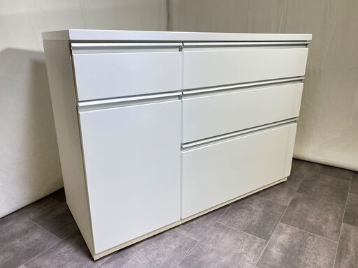 キッチンカウンター ニトリ 白 レンジ台 収納棚 食器棚 中古品