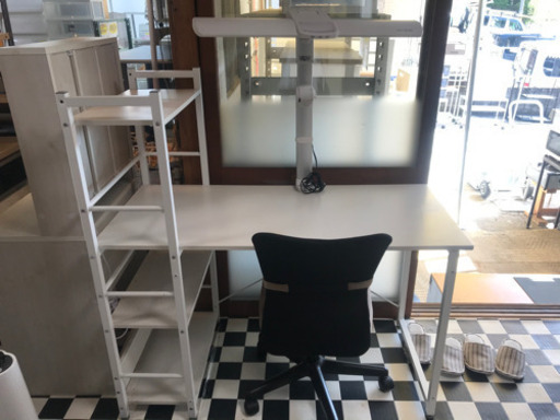 【リサイクルショップ八光　田上店　配達・設置OK】システムデスク　ザックWH　3点セット