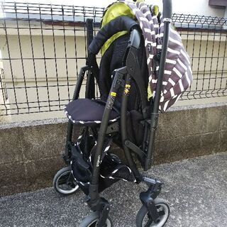 オマケ④個付き☆ピジョンランフィRA7☆ライム＆ブラック☆A形ベビーカー☆生後1ヶ月～36ヶ月の画像