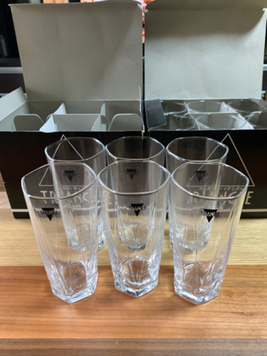【新品】万上焼酎トライアングルロゴ入　グラス12個