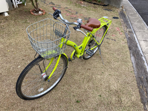 自転車　LEDオートライト ジュニアタイプ 24インチ 6段変速 カバー付き