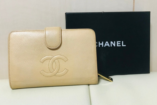 CHANEL キャビアスキン二つ折り財布‼️