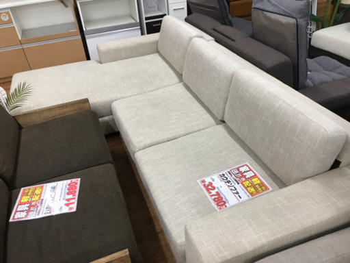 カウチソファー　L字ソファー　【店頭引取り限定】【中古品】早い者勝ち！