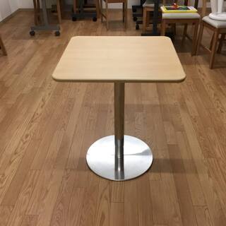 【最大74％OFF】カフェテーブル_使いやすい正方形60cm（ナチュラル木目調）の画像