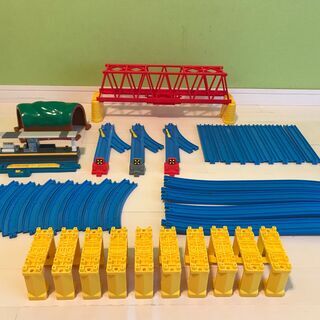 プラレール（大きな鉄橋・橋げた+レール+電車（新幹線＆SL））の画像