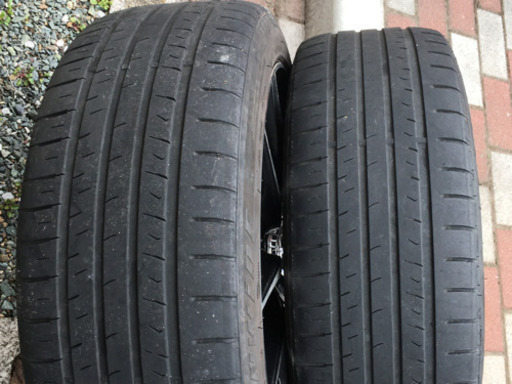 7.5J x 18  225/45r18  インセット48  ガリ傷なし　リーフze1  で使用　タイヤ1〜2部山