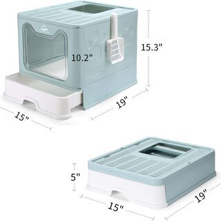 ★スクープ付き猫トイレ,猫トイレ本体,猫用トイレ,セミフルクローズド★の画像