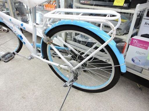►24インチ 子供用自転車 キッズ自転車 カゴ付き 水色 6段変速 ライト付き ☆ PayPay(ペイペイ)決済可能 ☆ 札幌市 北区