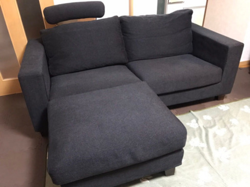関家具　ソファー　オットマン　ヘッドレス　ブラック　黒