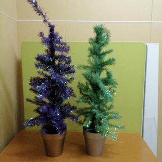 パープルクリスマスツリー&グリーンクリスマスツリー