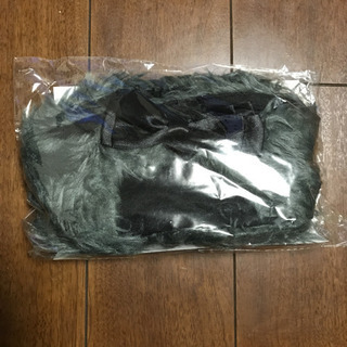 ブーツアレンジ　ファーリボン　グレー、ブラックリボンの画像