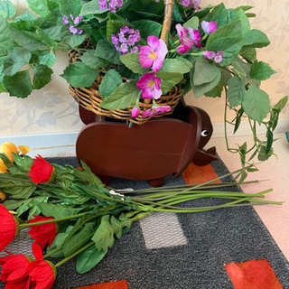 造花と象サンと笹の造花