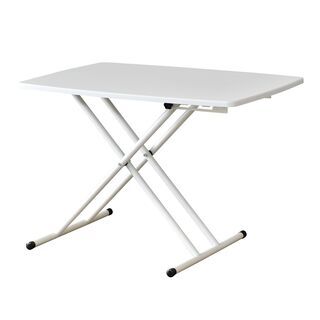 B昇降式テーブル【トリトン85×55cm／ホワイト色】 センター...