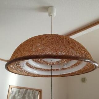 ウッディな飾りの付いた照明器具