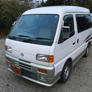 エブリイバン 希少DF51V ジョイポップターボ 4WD 5速MT 車検令和4年2月 ホワイトゴールドツートン エブリーの画像