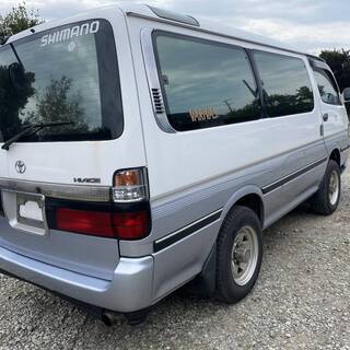 ★ハイエースワゴン 100系 最終型 スーパーカスタムG ディーゼルターボ 4WD 白青ツートン リアACヒーターの画像