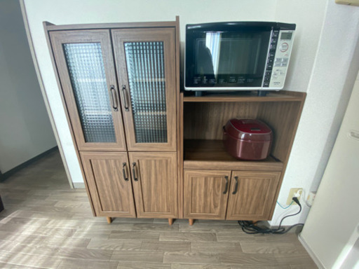 【値下げ】ニトリ食器棚、キッチンカウンターセット