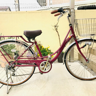 【受渡完了・あげます】中古 サンリオキャクター自転車・ワインカラー