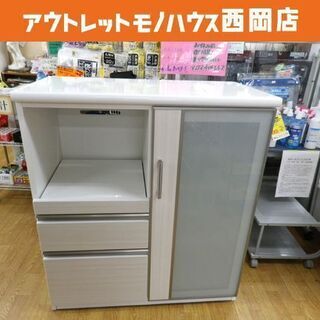 レンジボード 幅90㎝ 家電ボード 白エナメル エナメル ホワイト/ 食器棚 キッチン収納 西岡店