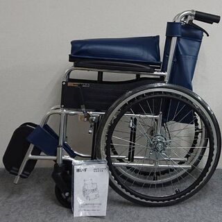 【未使用】マキテック 車いす EW-20 紺 ビニールレザータイプの画像