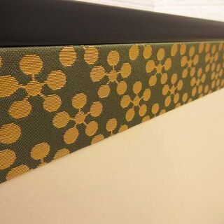 ss2288 風炉先屏風 江戸間用 鳥ノ子 額縁取塗縁 グリーン系