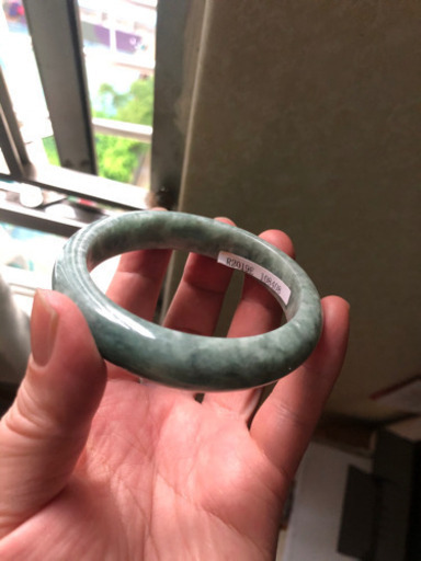 Myanmar Jadeite Bangle (Grade A) 59MM硬玉 翡翠 ラベンダ,ラオフホワイトバングルブレスレット