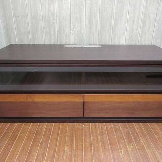 木製テレビボード ブラウン 幅120cm 高さ58cm 中古品  札幌市清田区 テレビボード 120cm 天然木製 ホワイトオーク 引き戸式 スライド