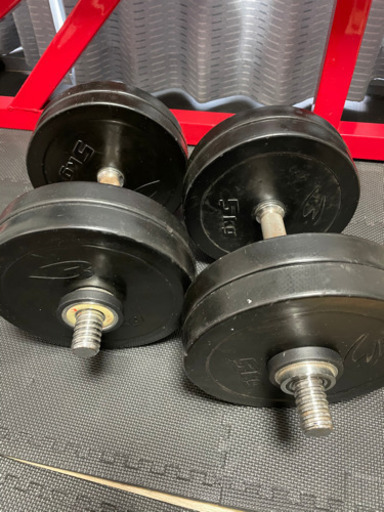 商談中 ラバーダンベル 50kg セット ボディメーカー シャフト5本