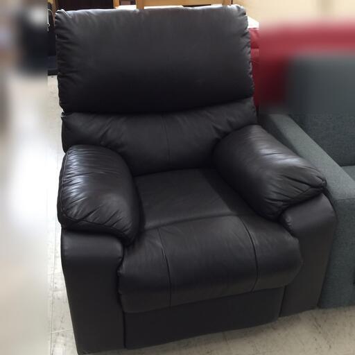 J509 【値下げ】ニトリ 1人用電動リクライニングソファ オゾン3 本革使用 ダークブラウン 840×920×980 クリーニング済み