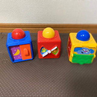 フィッシャープライス　ぴょっこりブロック　木のおもちゃセットの画像