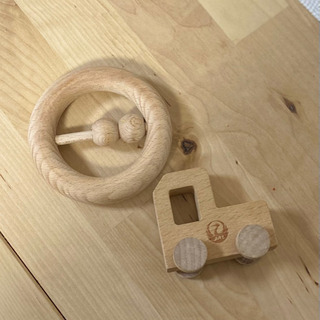 フィッシャープライス　ぴょっこりブロック　木のおもちゃセットの画像