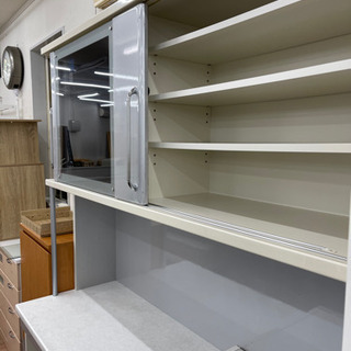 松田家具】レンジボード キッチン収納 食器棚 （幅156cm）🚚自社配送時