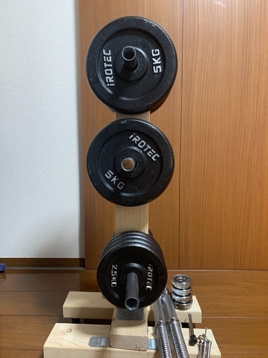 値下げ　ダンベル30kg×2、トレーニングベンチ