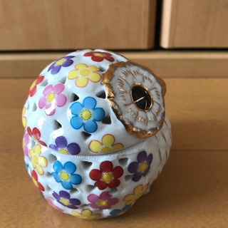 現在取引中！ガラス素材のフクロウの小物入れの画像