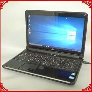 【送料無料】1台限定 ノートパソコン 中古良品 15.6型 富士通 AH550/3BT Core i3 4GB 500GB BD-RE 無線 カメラ Win10 テンキー LibreOffice