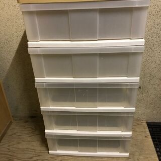 プラスチック製 5段 衣装ケース 収納ボックス 衣服収納 幅56...