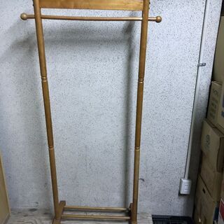 木製 ハンガーラック キャスター付 幅74cm×奥行38cm×高...