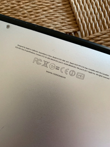 その他 Macbook air 2011 a1370