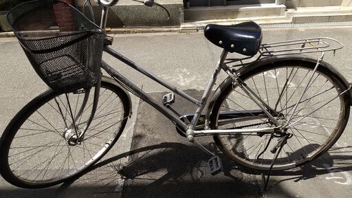 無料配達地域あり、ミヤタ、税込9,800円、27インチ、シルバー、内装3段変速、オートライト付きのママチャリ中古、自転車出張修理店グッドサイクルが出品