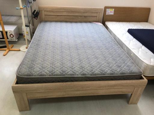 【リサイクルショップ八光　田上店　配達・設置OK】ナチュラルベージュ　ダブルベッド