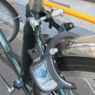 27インチ自転車 切替 カゴ付きシティサイクル ライトOK 濃緑色系 札幌市北区屯田の画像